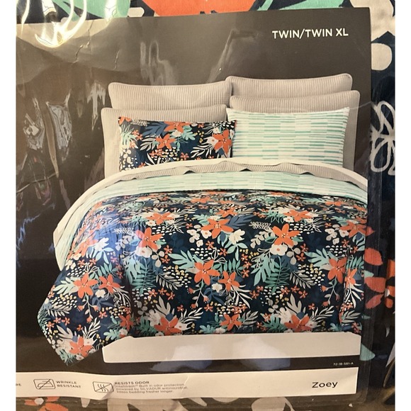 Reversible Twin XL Comforter Set - New - 2 Piece Set Comforter & Sham - Picture 3 of 7
